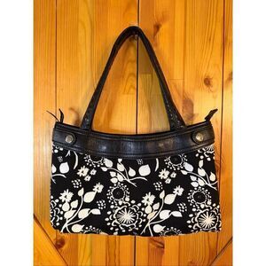 Thirty-One Women's Shoulder Bag Black White Floral (6439)